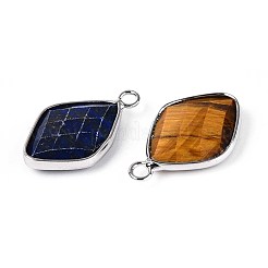 Подвески из смеси натуральных и синтетических камней в форме ромба с огранкой&nbsp;G-T144-69M