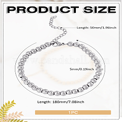 1шт браслеты из шариков из нержавеющей стали для женщин&nbsp;BJEW-LP0001-93P