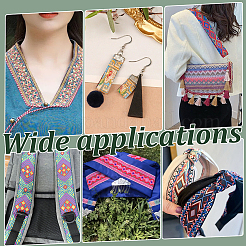 Жаккардовые ленты из полиэстера и цветов в этническом стиле длиной 7 м.&nbsp;OCOR-WH0091-72B-01