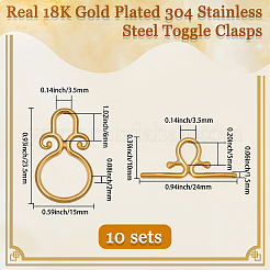 10 шт. застежки-тоглы из нержавеющей стали 304&nbsp;STAS-BBC0008-32G