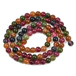 Бусины из натурального зеленого нефрита с имитацией турмалина&nbsp;G-B046-08D-4mm