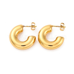 Серьги-гвоздики из нержавеющей стали 304 в форме буквы С&nbsp;EJEW-A125-15G