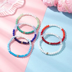 Браслеты из стеклянных бусин-имитаторов из нефрита для женщин&nbsp;BJEW-JB12609