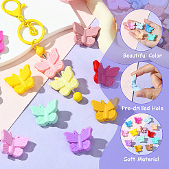 21шт 21 цвета бабочка пищевые экологически чистые силиконовые фокусные бусины&nbsp;SIL-CJ0002-29