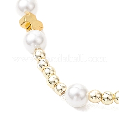 Браслеты из круглых и крестообразных бусин из ракушек и немагнитного синтетического гематита для женщин&nbsp;BJEW-JB13100