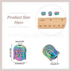 30шт стойка покрытие бусины из сплава цвета радуги&nbsp;PALLOY-NB0003-89