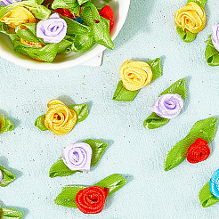 120 шт. 4-х цветные полиэстеровые розы-украшения&nbsp;DIY-SP0005-62A