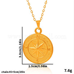 Женские ожерелья с подвеской в виде компаса из нержавеющей стали 304&nbsp;LB1113-2