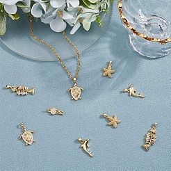 10 шт. 5 стиля латунные подвески с микропаве и кубическим цирконием&nbsp;KK-BBC0019-63