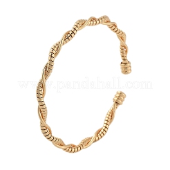 Латунные витые браслеты-манжеты для женщин&nbsp;BJEW-F482-08G