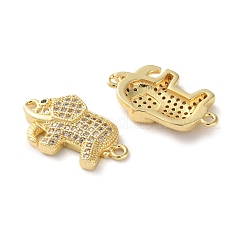 Стойка покрытие латунь микропаве прозрачный кубический цирконий слон соединительные подвески&nbsp;KK-C084-30G-01