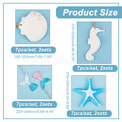 8 комплект подвесных украшений из смолы в 4 стилях&nbsp;HJEW-GL0001-04