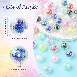 50 шт. Прозрачные акриловые бусины&nbsp;OACR-CJ0001-37