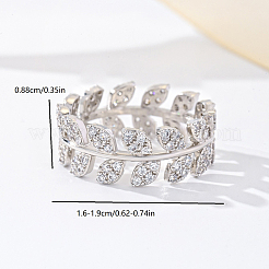 Женские кольца на палец из латуни с микропаве и кубическим цирконием&nbsp;UM5323-6