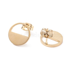 Полукруглые полые серьги-гвоздики из нержавеющей стали 304 для женщин&nbsp;LS-EJEW-Z017-01G