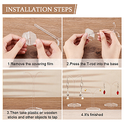 6 шт. 3-х стилевых акриловых подставки для сережек в форме буквы Y&nbsp;CON-FG0001-05