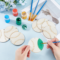 Тема спортивного мяча незаконченная деревянная картина подвесные украшения&nbsp;WOOD-WH20001-12D