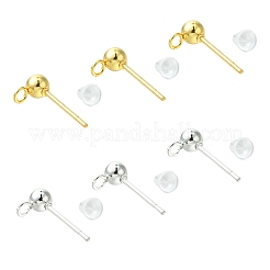 40 шт. 2 цвета фурнитура для сережек-гвоздиков из нержавеющей стали 304&nbsp;STAS-FS0001-57