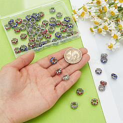 60 шт. 3-х цветные европейские бусины из сплава со стразами&nbsp;CPDL-PH0001-11