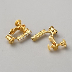 Серьги-клипсы из латуни с микропаве из кубического циркония&nbsp;KK-WH20017-001G
