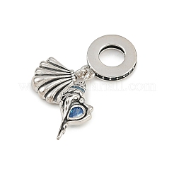 925 подвеска-шарм из стерлингового серебра с небесно-голубыми кубическими цирконами&nbsp;KK-P324-11P