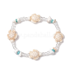 Браслеты из синтетической бирюзы и магнезита&nbsp;BJEW-JB11671