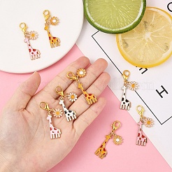 5 шт. подвеска из эмалевого сплава в виде жирафа&nbsp;HJEW-YW00094-01