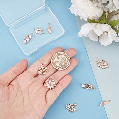 12шт 6 стиля латунные подвески с микропаве и кубическим цирконием&nbsp;KK-SC0003-15