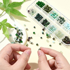 Наборы для изготовления браслетов из круглых бусин из натуральных камней своими руками&nbsp;DIY-YW0011-84