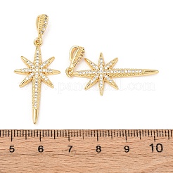 Латунные микропаве прозрачные подвески с фианитом&nbsp;KK-G543-15G-02