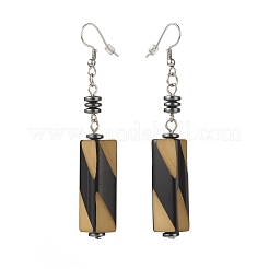 Акриловые кубовидные серьги с подвесками и синтетическим гематитом&nbsp;EJEW-JE04974