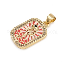 Латунные микро проложить кубического циркония подвески&nbsp;KK-D424-21B-G