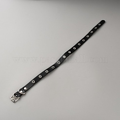 Ожерелья-чокеры из искусственной кожи с заклепками из сплава в стиле панк-рок NJEW-WH20011-09P-01