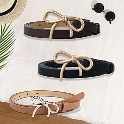 3 шт. 3 цвета сплава бант PU кожаный ремень цепь для женщин&nbsp;AJEW-CL0001-14A