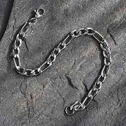 Устойчивые к потускнению модные женские браслеты-цепочки Figaro из нержавеющей стали 304&nbsp;STAS-A028-B017P