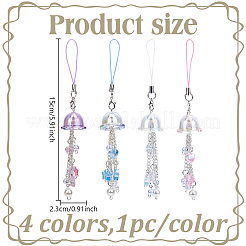 4 шт. 4-х цветные акриловые ремешки для мобильных телефонов&nbsp;AJEW-HY0002-10