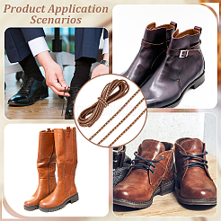 Плоский кожаный шнур для сапожника с металлической заклепкой&nbsp;LS-AJEW-WH0561-08A