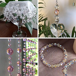 2 нить гальванических прозрачных стеклянных бусин&nbsp;EGLA-TA0001-34B