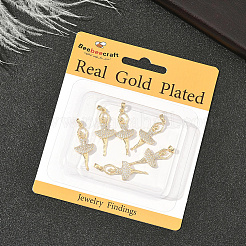 6шт латунные подвески с микропаве и кубическим цирконием&nbsp;KK-BBC0020-21