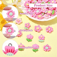 100шт 20 стиля непрозрачные подвески из смолы&nbsp;RESI-CJ0004-44