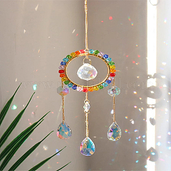 Стеклянные подвесные ловцы солнца&nbsp;AJEW-WH0270-714C