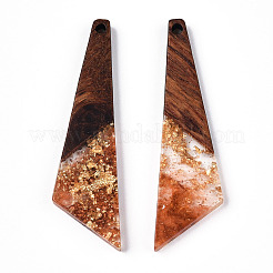 Подвески из прозрачной смолы и ореха&nbsp;RESI-N039-70D