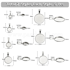 35 шт. 7 стиля подвески-кабоншоны из нержавеющей стали 304&nbsp;STAS-CJ0002-16