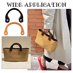 4 шт. 2-х цветные деревянные ручки для сумок в форме буквы U&nbsp;DIY-WR0002-88