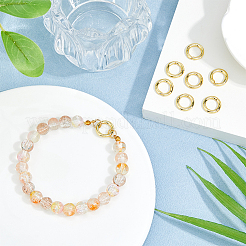 10 шт. латунные пружинные кольцевые застежки с покрытием из стойки&nbsp;KK-HS0001-33