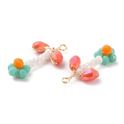 Подвески из стеклянных бусин&nbsp;GLAA-K060-02G-02