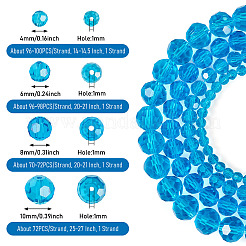4 нить 4 вида прозрачных стеклянных бусин&nbsp;GLAA-TA0002-61