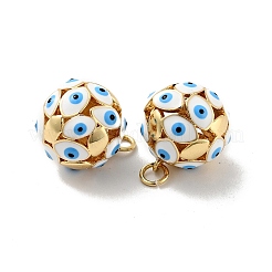 Круглые подвески с эмалью из латуни с дурным глазом&nbsp;KK-G419-15G-05