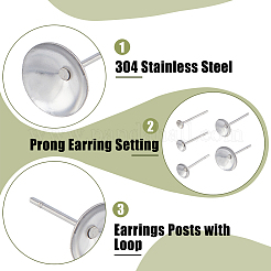 250 шт. 5 размера фурнитуры для сережек-гвоздиков из нержавеющей стали 304 STAS-DC0014-85