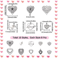 80шт 10 стиля подвески из сплава в тибетском стиле&nbsp;FIND-SC0007-73